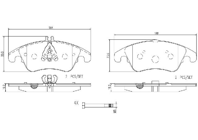2015 Mercedes-Benz E350 Disc Brake Pad Set  - Front Brembo
