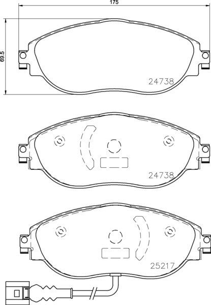 2015 Volkswagen CC Disc Brake Pad Set  - Front Brembo